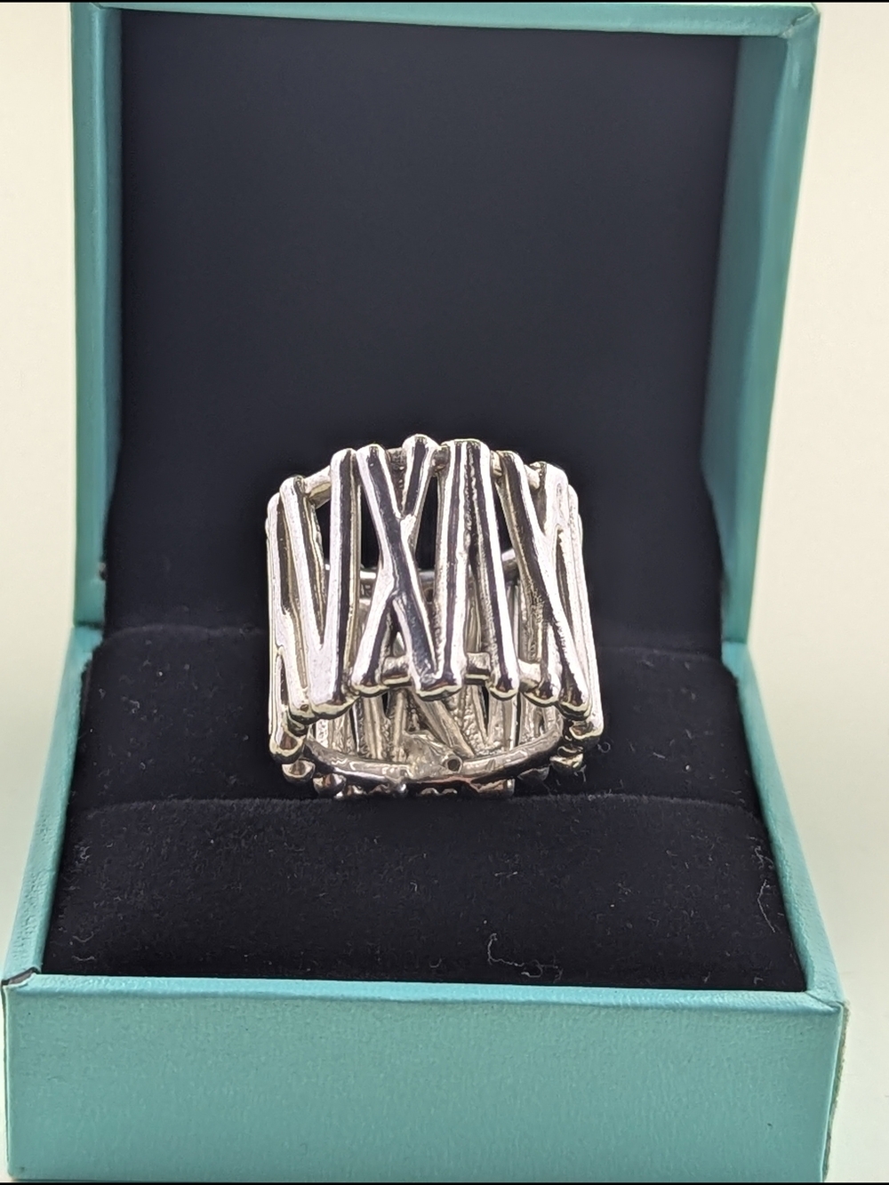 ✨ Vintage Artisan Sterling Silver Openwork Wide Band Ring ✨